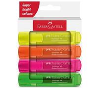 Faber-Castell 254644 - Pack de 4 surligneurs Textliner 1546 - Tons néon