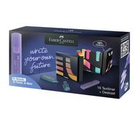 Faber-Castell - Marqueurs 254603 - Pointe biseautée précision - 16 pièces pastel, néon, métalliques