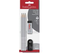 FABER-CASTELL - Trousse d'écriture Grip 2001 Exam, 5 pièces | Avec 3 crayons 2B, une gomme et un taille-crayon pour l'école et les examens
