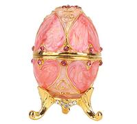 Fabergé Émaillé Diamante Boîte à Bibelots,Classique Vintage Oeuf Peint À La Main Oeuf De Pâques Émaillé De Collection Décoration avec Charnière pour Collier Bracelet Anneau Décor À La Maison