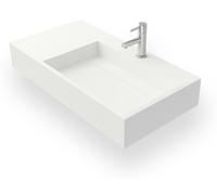 FABIOLA G - Vasque rectangulaire suspendue - Blanc - Design Elégant et Raffiné à Entretien Facile