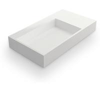 FABIOLA II - Vasque rectangulaire suspendue - Design Elégant et Raffiné - Solide et Robuste - Entretien Facile - Blanc - 48 x 90 x 13 cm