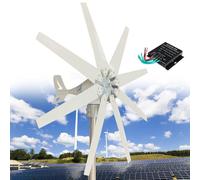 Fablestoryem Kit Générateur éolien, 14000W 12V/24V48V /110V/220V, avec 8 Pales, Contrôleur MPPT, pour Marine, Camping-Car, Maison, Système éolien Solaire Hybride,48V