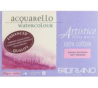 Fabriano Artistico Acquarello, peinture aquarelle, blanc extra, couchée, pressée à chaud, 30,5 x 45,5 cm, 20 feuilles, 300 g/m², carton de qualité supérieure pour artistes