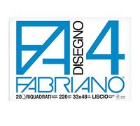 Fabriano F4 05201797 Album à dessin, format 33 x 48 cm, feuilles lisses carrées, grammage 220 g/m², 20 feuilles