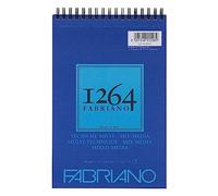 Fabriano Honsell 19100642 Mix Media 1264 Bloc à Spirales, 300 g/m², Format A5, 15 Feuilles de Papier Blanc Naturel, Grain Moyen, sans Acide, Convient à Toutes Les Techniques diverses, Set Pièces
