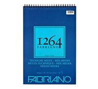 Fabriano Honsell 19100644 Mix Media 1264 Bloc à Spirales, 300 g/m², Format A3, 30 Feuilles de Papier Blanc Naturel, Grain Moyen, sans Acide, Convient à Toutes Les Techniques diverses, Set de 40 Pièces