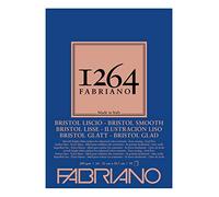 Fabriano Honsell 19100654 Bristol-Block 1264 Bloc Blanc, 200 g/m², Format A4, 50 Feuilles de Papier Extra Lisse, sans Acide, idéal pour Toutes séchage et Les Techniques humides légères, Set Pièces