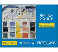 Fabriano Honsell 75302735 - Bloc de papier aquarelle Fabriano, format 27 x 35 cm, 75 feuilles, grammage 300 g/m², couleur blanc naturel, texture fine, sans acide, avec collage enroulé