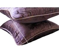 Fabric Mart Direct Prune Housses De Coussin, Couleur Unie Bead Cord Jettent des Oreillers Couvrent, 40x40 cm Housses De Coussin, Velours Jettent des Oreillers Couvrent, Contemporain - Plum Shimmer