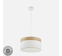 FABRILAMP - Suspension Cloe 1xe27 Blanc/Blanc-Bois Clair Regx40x40 cm - Fab 175494085