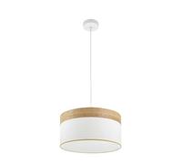 FABRILAMP - Suspension Cloe 1xe27 Blanc/Blanc-Bois Clair Regx40x40 cm - Fab 175494085