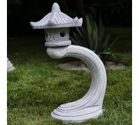 FABRIQ Eto-Doro Grande lampe japonaise Rankei Lanterne japonaise, figurine en pierre, grise, résistante au gel, L: 36 cm x l: 26,5 cm x H: 70 cm, Poids: 26 kg