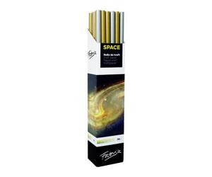Fabrisa Space 2C Présentoir de 30 Rouleaux de Papier Cadeau - Papier Kraft Vergé 70gr - Mesures du Rouleau 1x3m - Couleurs Or et Argent