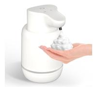 FABULETTA Distributeur de savon automatique intelligent à capteur infrarouge sans contact avec 4 modes de mousse en plastique ABS mural ou plan de travail 420 ml Blanc pour cuisine salle de bain
