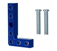 FABULETTA Outil de mesure en forme de L pour le travail du bois, équerre de précision à 90 degrés avec broches centrales, règle compacte en alliage d'aluminium bleu pour tâches de charpentier