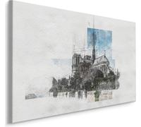 Fabuleuse toile PEINTURES 40x30 cm XXL Impression d'art Paris Ville Notre-Dame
