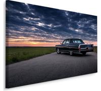 Fabuleuses PIGNES EN CANAS 70x50 cm XXL Impression d'art Voiture rétro Coucher de soleil