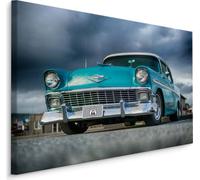 Fabuleuses PIGNES EN CANAS 70x50 cm XXL Impression d'art Voiture Rétro Route Nuages