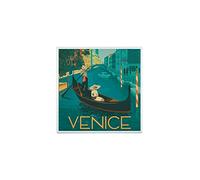 Fabulous Carreau Ceramique Décoratif 10,8 x 10,8 cm - Venise Italie Affiche Poster Vintage Voyage Art Deco 30's
