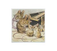 Fabulous Carreau Céramique Décoratif 20 x 20 cm - Famille Souris et le Piege Illustration Enfant Beatrice Potter