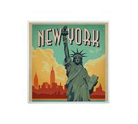 Fabulous Carreau Céramique Décoratif 20 x 20 cm - New York USA Affiche Poster Vintage Voyage Art Deco 30's