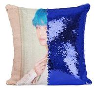 Fabulous Coussin avec Housse Sequin - Paillettes Bleu BTS Map of The Soul: Persona V [40 x 40 cm] Bleu G
