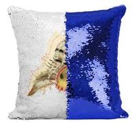 Fabulous Coussin avec Housse Sequin - Paillettes Bleu Coquillage Minimaliste [40 x 40 cm] Bleu G