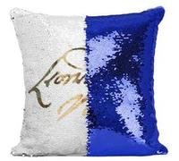Fabulous Coussin avec Housse Sequin - Paillettes Bleu Da Vinci Signature [40 x 40 cm] Bleu G