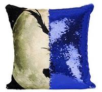 Fabulous Coussin avec Housse Sequin - Paillettes Bleu Death Note Ange Devant la Lune [40 x 40 cm] Bleu G