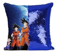 Fabulous Coussin avec Housse Sequin - Paillettes Bleu Dragon Ball Évolution de Son Goku Kakarot [40 x 40 cm] Bleu G