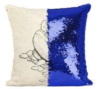 Fabulous Coussin avec Housse Sequin - Paillettes Bleu Enfant Coquillage Illustration Conte [40 x 40 cm] Bleu G