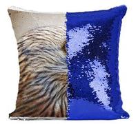 Fabulous Coussin avec Housse Sequin - Paillettes Bleu Milan Royal Aigle Magnifique [40 x 40 cm] Bleu G