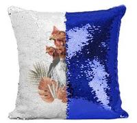 Fabulous Coussin avec Housse Sequin - Paillettes Bleu Roi Poulet [40 x 40 cm] Bleu G