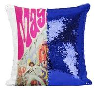 Fabulous Coussin avec Housse Sequin - Paillettes Bleu the Who Magic Bus Rock [40 x 40 cm] Bleu G