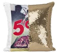 Fabulous Coussin avec Housse Sequin - Paillettes Doré 5e Colonne Vieille Affiche Française de Film [40 x 40 cm] Doré G