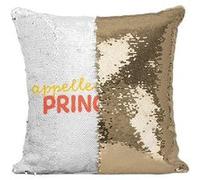 Fabulous Coussin avec Housse Sequin - Paillettes Doré Appelle-moi Princesse [40 x 40 cm] Doré G