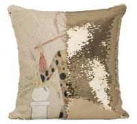 Fabulous Coussin avec Housse Sequin - Paillettes Doré Art Deco Parapluie [40 x 40 cm] Doré G