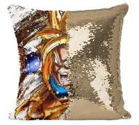 Fabulous Coussin avec Housse Sequin - Paillettes Doré Dragon Ball Z Son Goku Art [40 x 40 cm] Doré G
