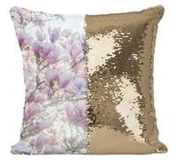 Fabulous Coussin avec Housse Sequin - Paillettes Doré Fleurs de Cerisier Printemps Contre-jour 1 [40 x 40 cm] Doré G