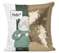 Fabulous Coussin avec Housse Sequin - Paillettes Doré Game of Geek Hodor Yoda Game of Thrones Star Wars 2 [40 x 40 cm] Doré G