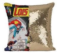 Fabulous Coussin avec Housse Sequin - Paillettes Doré Lois Lane Superman's Girlfriend Bande Dessinee [40 x 40 cm] Doré G