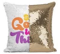 Fabulous Coussin avec Housse Sequin - Paillettes Doré See Good in All Things [40 x 40 cm] Doré G