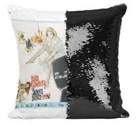 Fabulous Coussin avec Housse Sequin - Paillettes Noir 007 James Bond From Russia With Love [40 x 40 cm] Noir G
