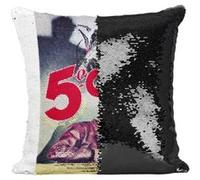 Fabulous Coussin avec Housse Sequin - Paillettes Noir 5e Colonne Vieille Affiche Française de Film [40 x 40 cm] Noir G
