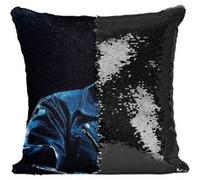 Fabulous Coussin avec Housse Sequin - Paillettes Noir Arnold Schwarzenegger Terminator [40 x 40 cm] Noir G