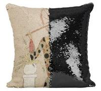 Fabulous Coussin avec Housse Sequin - Paillettes Noir Art Deco Parapluie [40 x 40 cm] Noir G