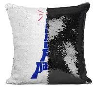 Fabulous Coussin avec Housse Sequin - Paillettes Noir Bonjour Paris [40 x 40 cm] Noir G