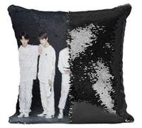 Fabulous Coussin avec Housse Sequin - Paillettes Noir BTS Pub Marque de Vetement [40 x 40 cm] Noir G