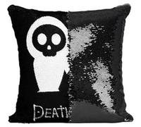 Fabulous Coussin avec Housse Sequin - Paillettes Noir Death Note Chibi Minuscule Personnage [40 x 40 cm] Noir G